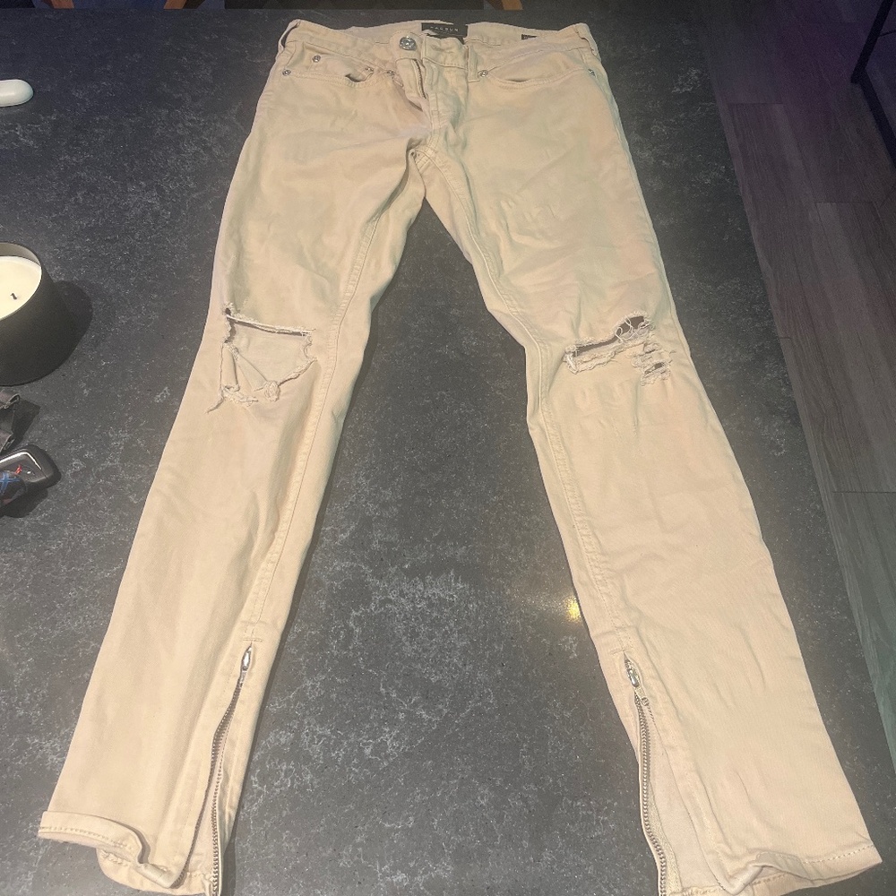 Pacsun ripped kakhi skinny jeans